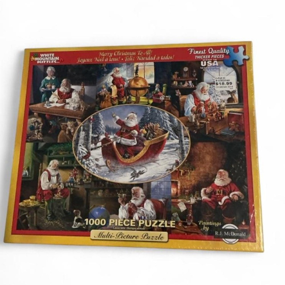 White Mountain Puzzles Merry Christmas To All 1000 Piece Santa Puzzle New Sealed